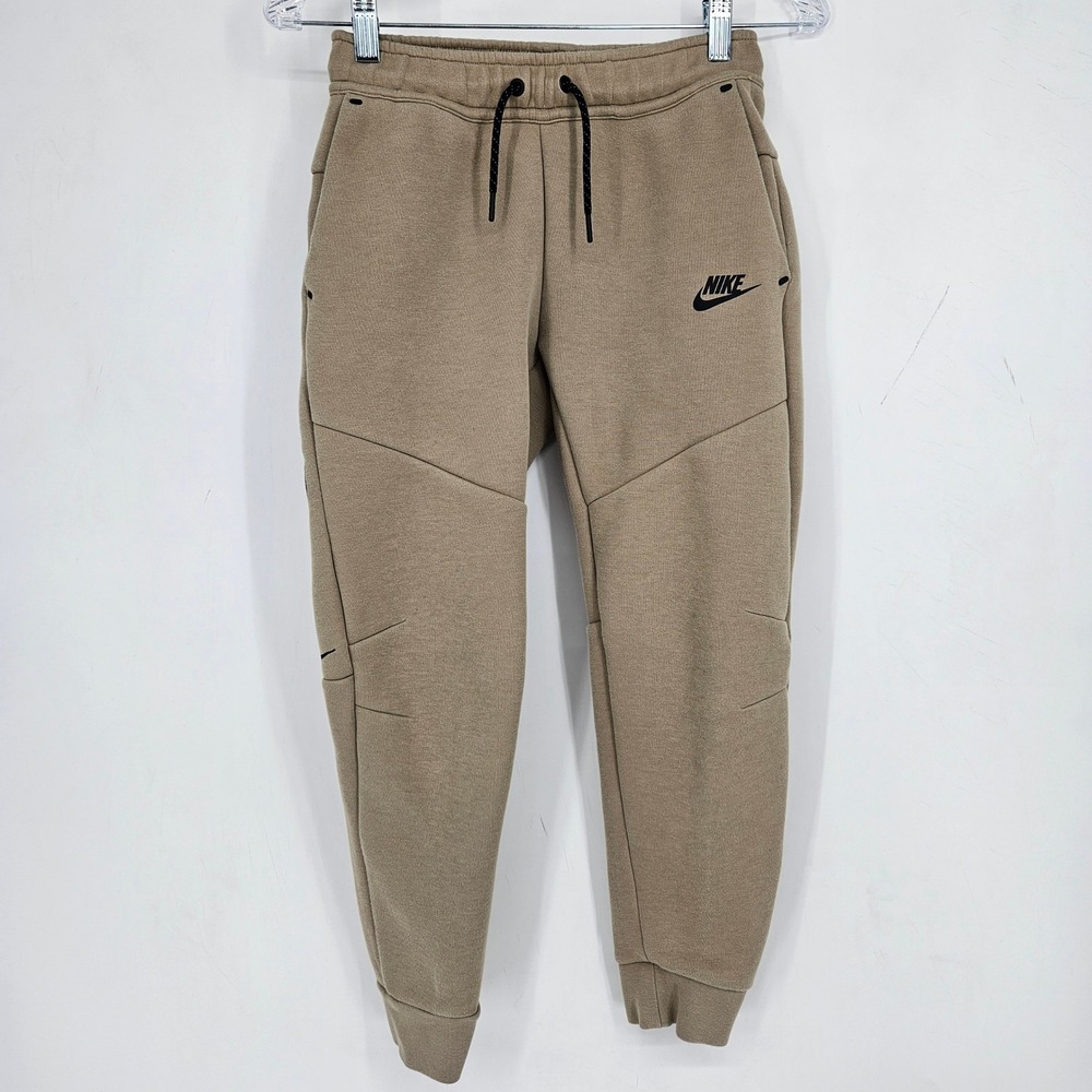 Nike Tech Jogger Big Kids Medium Fleece Pants Khaki Gym Performance Sweatpants